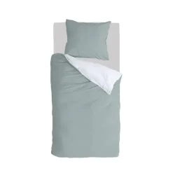 Byrklund - Dekbedovertrek Side Way - 140x220 cm - Jade / Wit