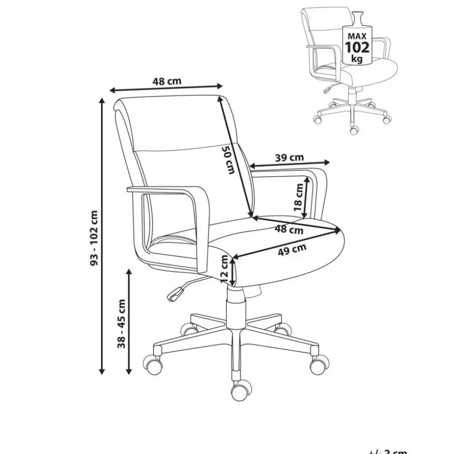 BYRON - Bureaustoel - Beige - Stof