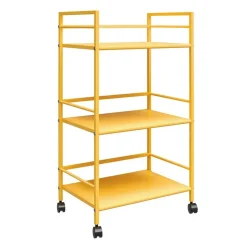 Cache - Metalen rolwagen geel