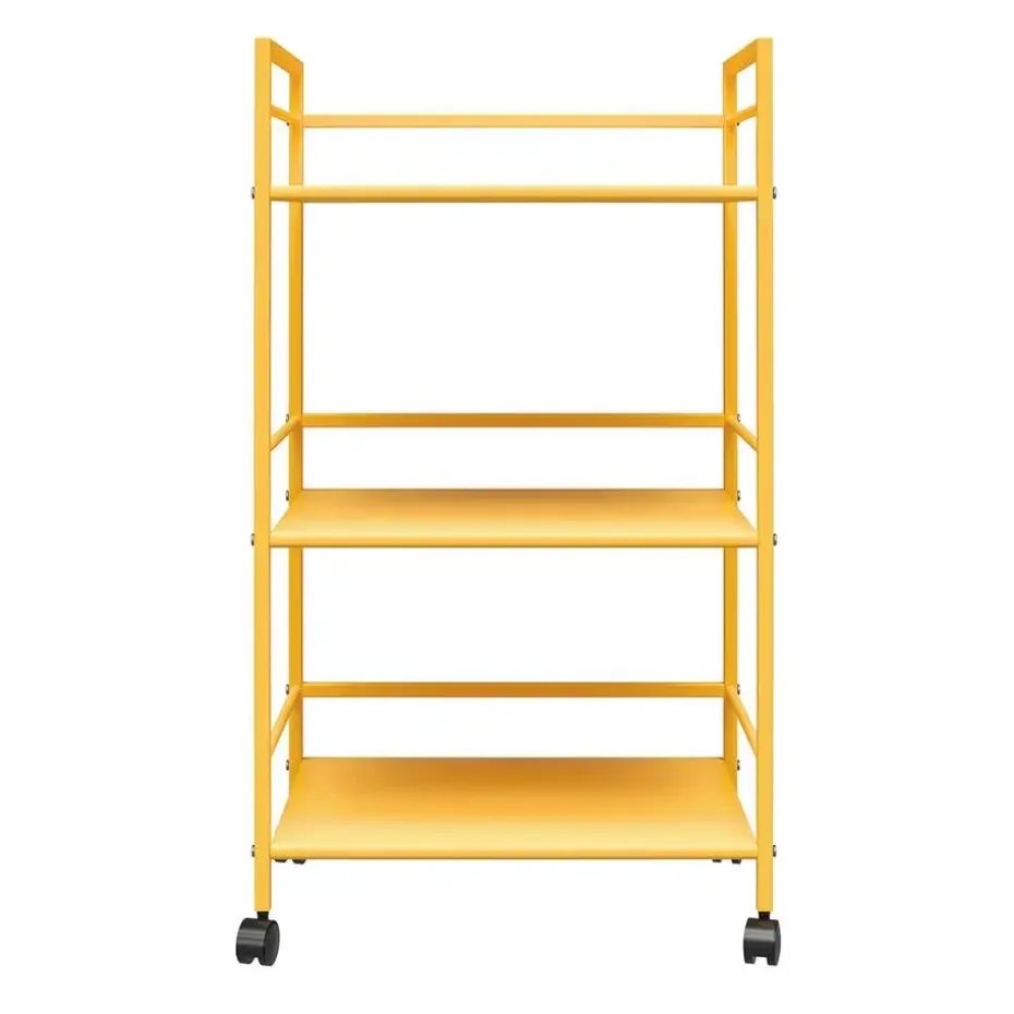 Cache - Metalen rolwagen geel