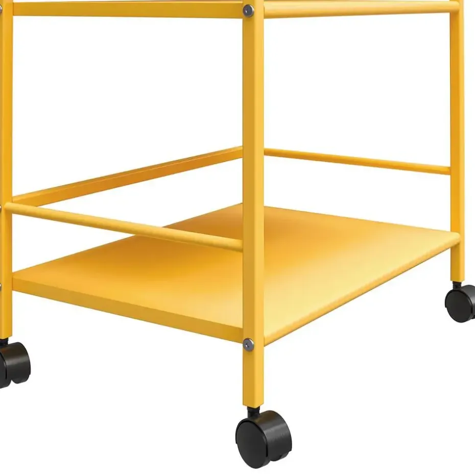 Cache - Metalen rolwagen geel