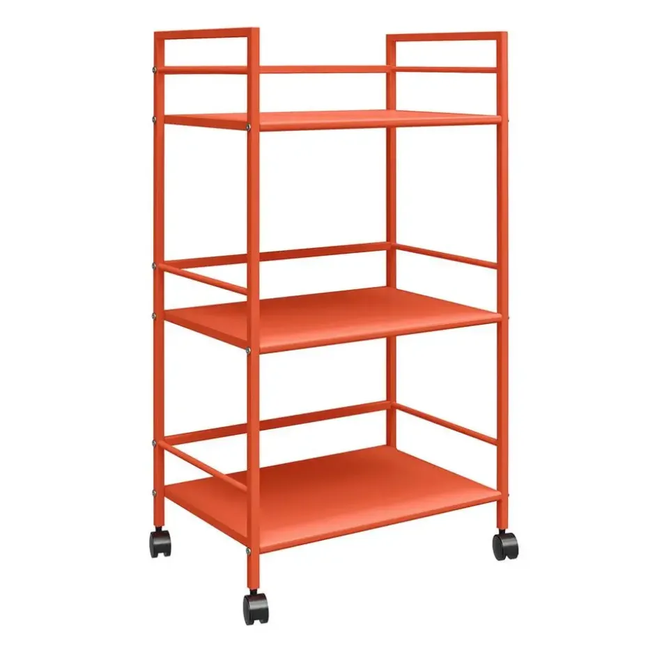 Cache - Metalen rolwagen oranje