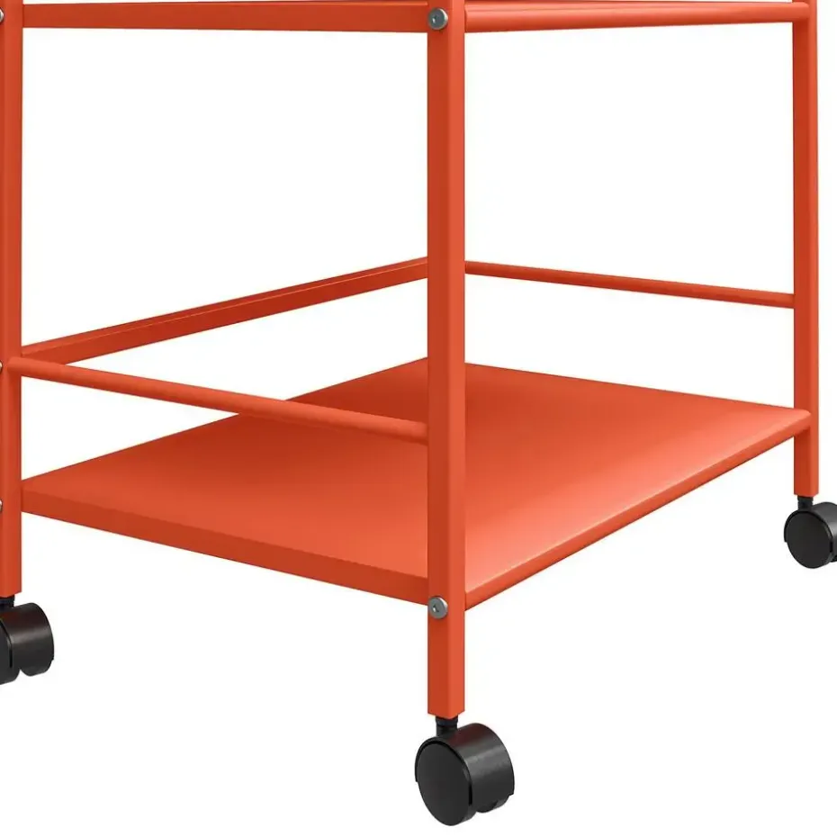 Cache - Metalen rolwagen oranje