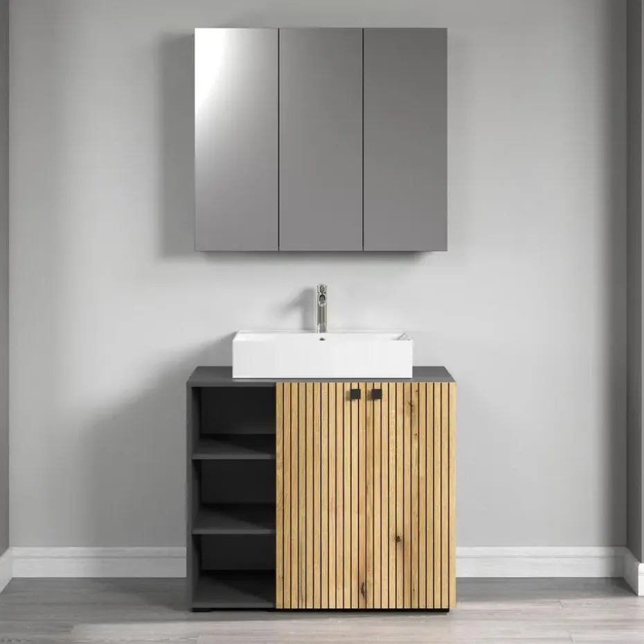CALICOSY - Badkamerkast met spiegel PUREBLISS - 20x90x80 cm
