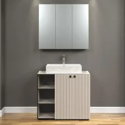CALICOSY - Badkamerkast met spiegel PUREBLISS - 20x90x80 cm