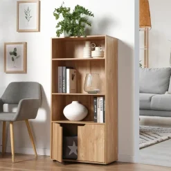CALICOSY - Boekenkast - Hout - 120x58,5x29 cm