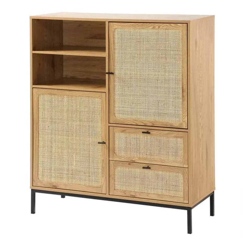 CALICOSY - Buffetkast JAYA - Licht hout - 120x100x40 cm