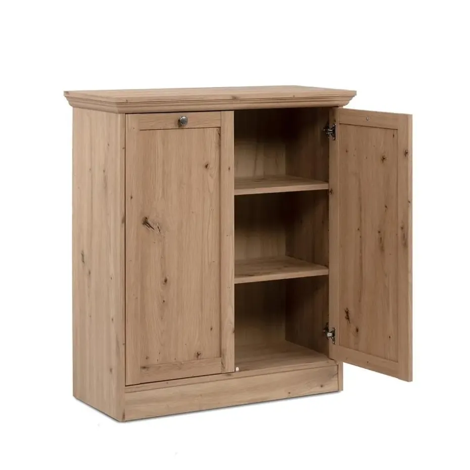 CALICOSY - Buffetkast met 2 deuren TIMBER - Eikenhout - 35x80x90 cm