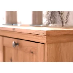 CALICOSY - Buffetkast met 2 deuren TIMBER - Eikenhout - 35x80x90 cm