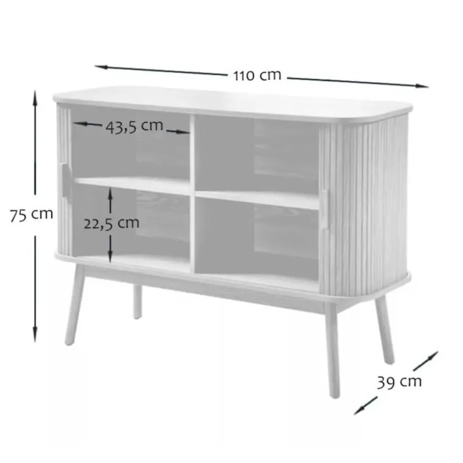 CALICOSY - Dressoir ERNEST - Licht hout - 75x110x39 cm