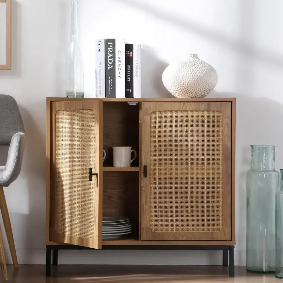 CALICOSY - Dressoir JAYA - Licht hout - 75x80x35 cm