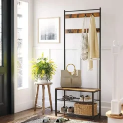 CALICOSY - Garderobe - Donker hout - 175x70x32,5 cm