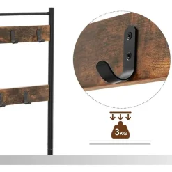 CALICOSY - Garderobe - Donker hout - 175x70x32,5 cm