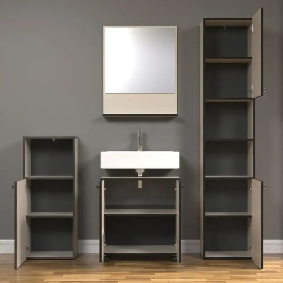 CALICOSY - Geribbelde badkamerkolom PUREBLISS - 15x122x44,5 cm