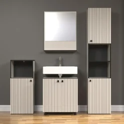 CALICOSY - Geribbelde badkamerkolom PUREBLISS - 15x122x44,5 cm