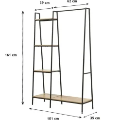 CALICOSY - Kledingkast LEXIE - Hout - 160x101x35 cm