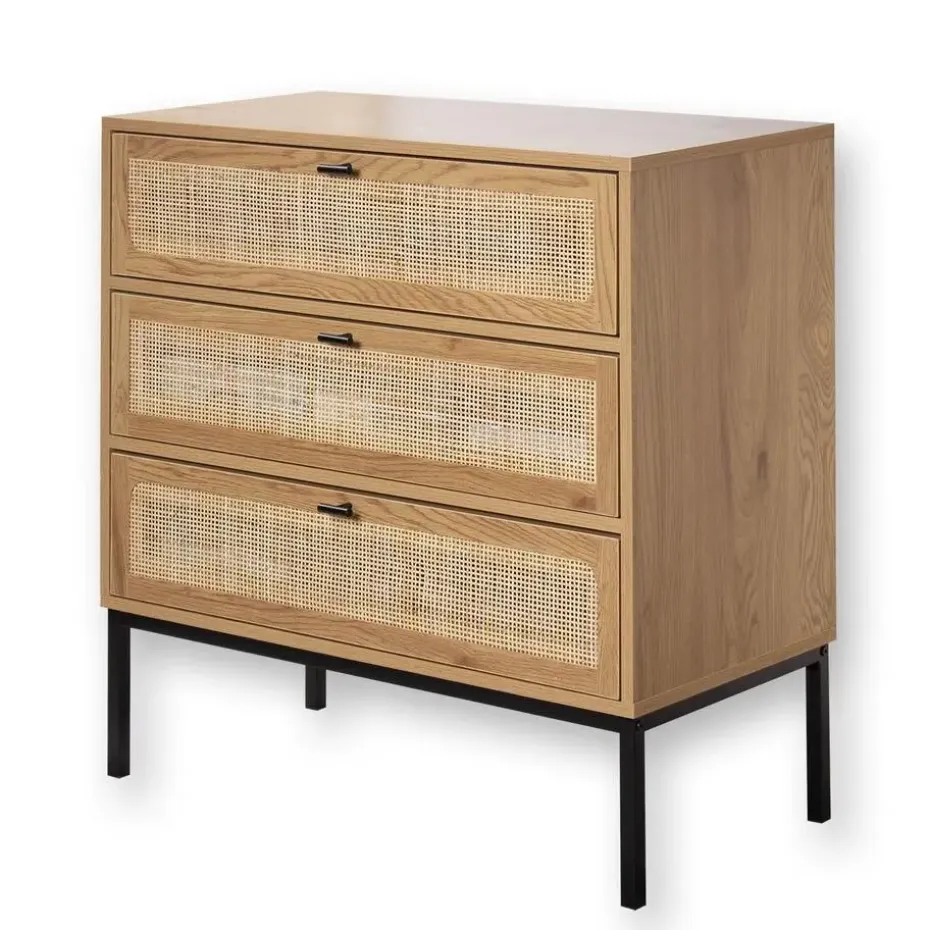 CALICOSY - Ladekast JAYA - Licht hout - 79x80x39 cm