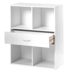 CALICOSY - Opbergplank met 4 compartimenten - 29,5x62x80 cm