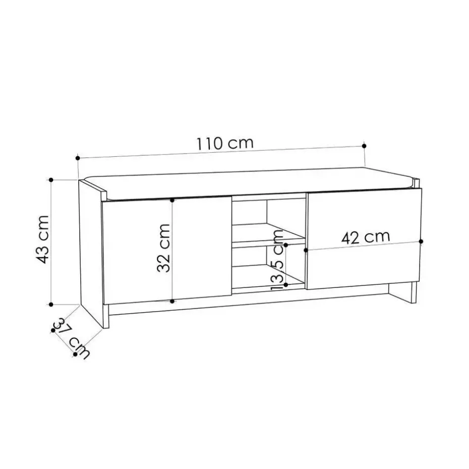 CALICOSY - Schoenenbank ZULLA - - 43x110x37 cm