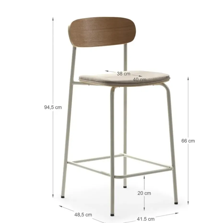 CALICOSY - Set van 2 ADRIANA-krukken - 48x42x66 cm