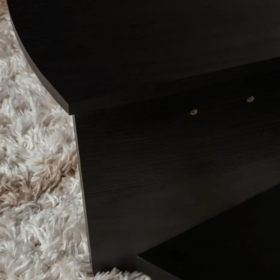 CALICOSY - Set van 2 Salontafels ORION - Zwart hout - 35x90x90 cm