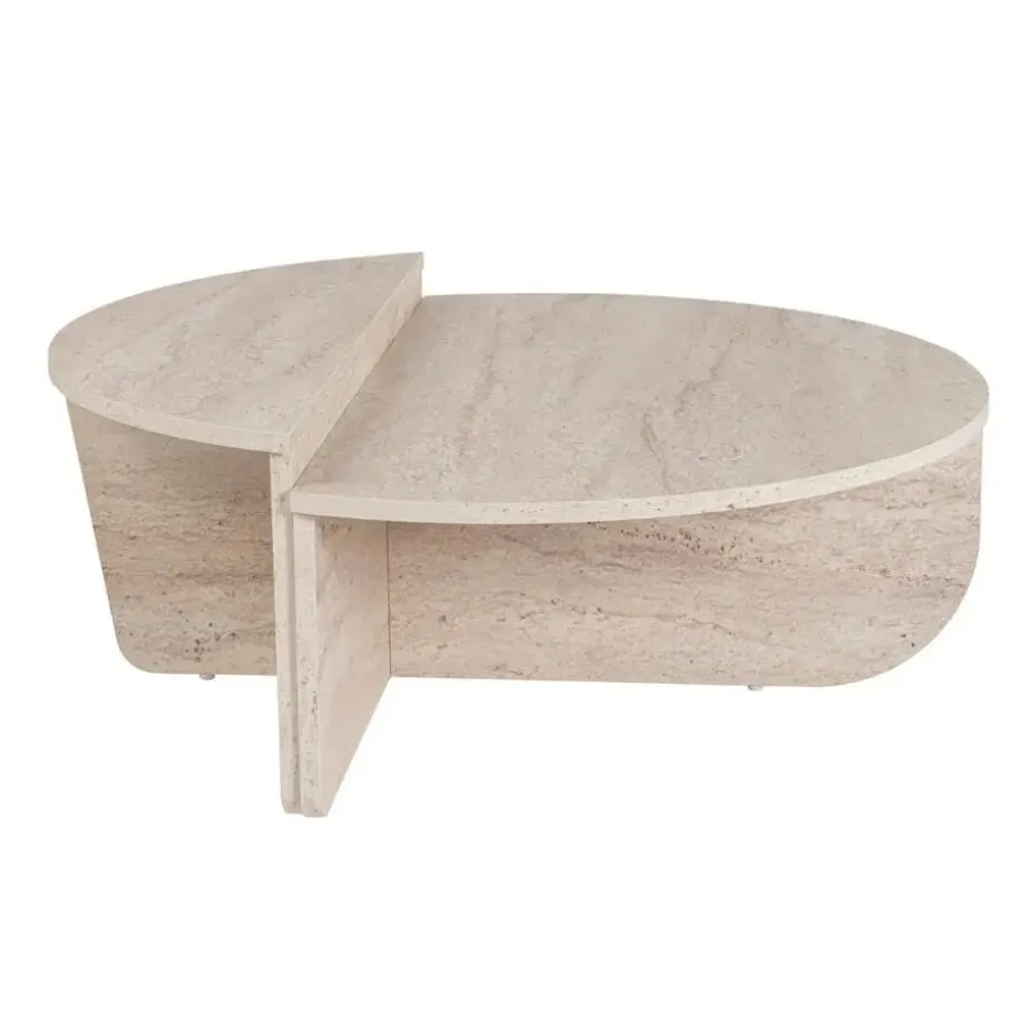CALICOSY - Set van 2 Salontafels ORION - Travertijn - 35x90x90 cm