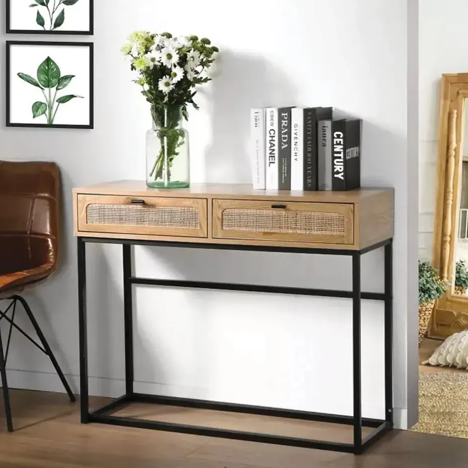 CALICOSY - Sidetable JAYA - Licht hout - 80x100x35 cm