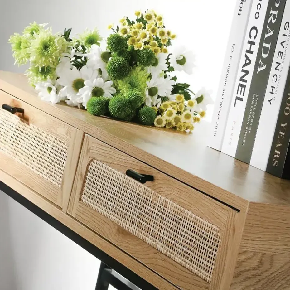 CALICOSY - Sidetable JAYA - Licht hout - 80x100x35 cm