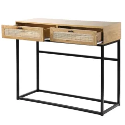CALICOSY - Sidetable JAYA - Licht hout - 80x100x35 cm