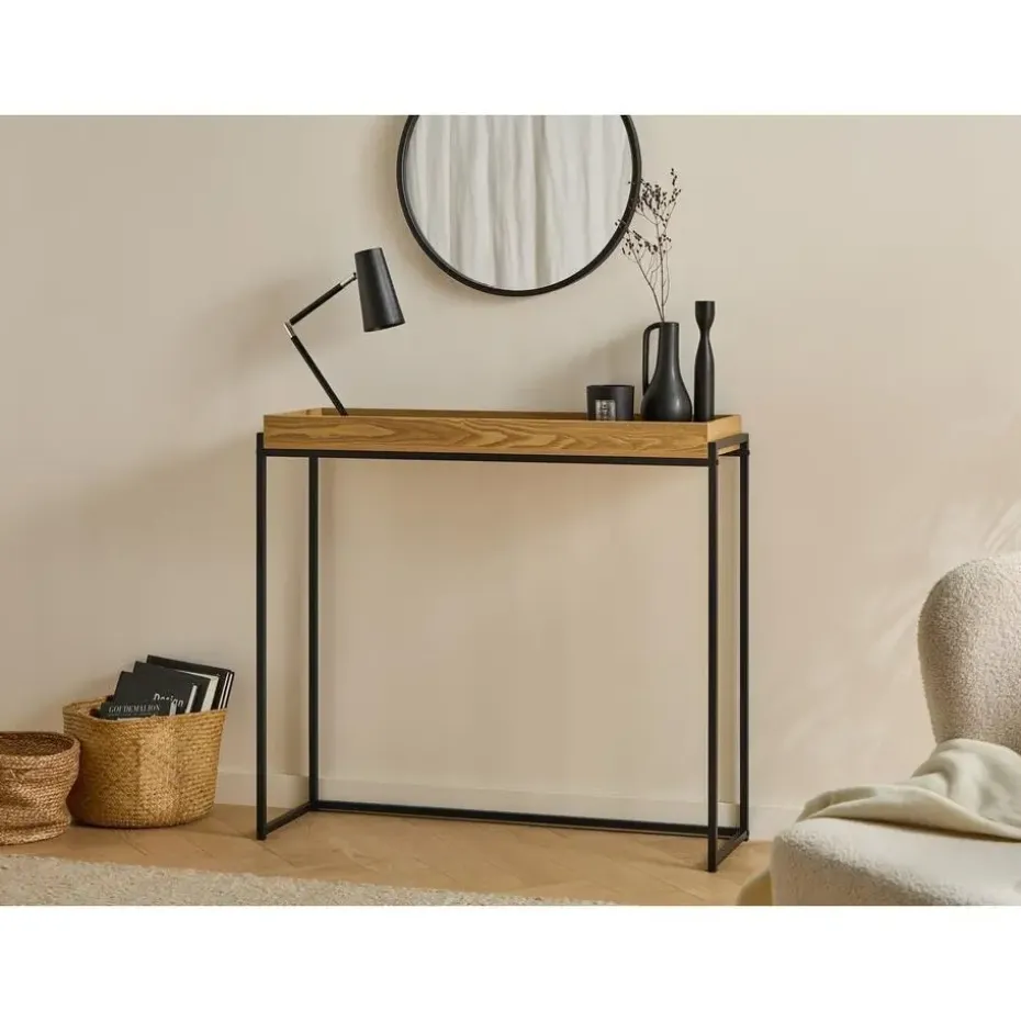 CALICOSY - Sidetable JESSIE - Licht hout - 90x100x30 cm