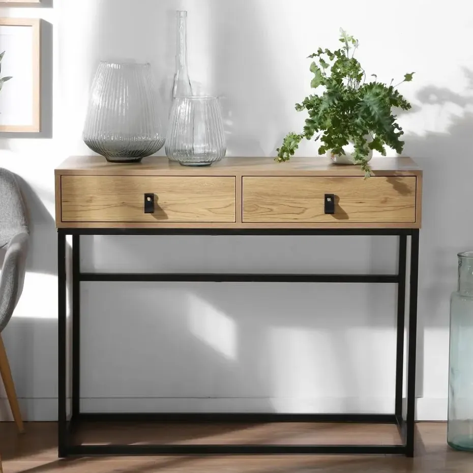 CALICOSY - Sidetable JILL - Licht hout - 80.5x100.3x35.3 cm