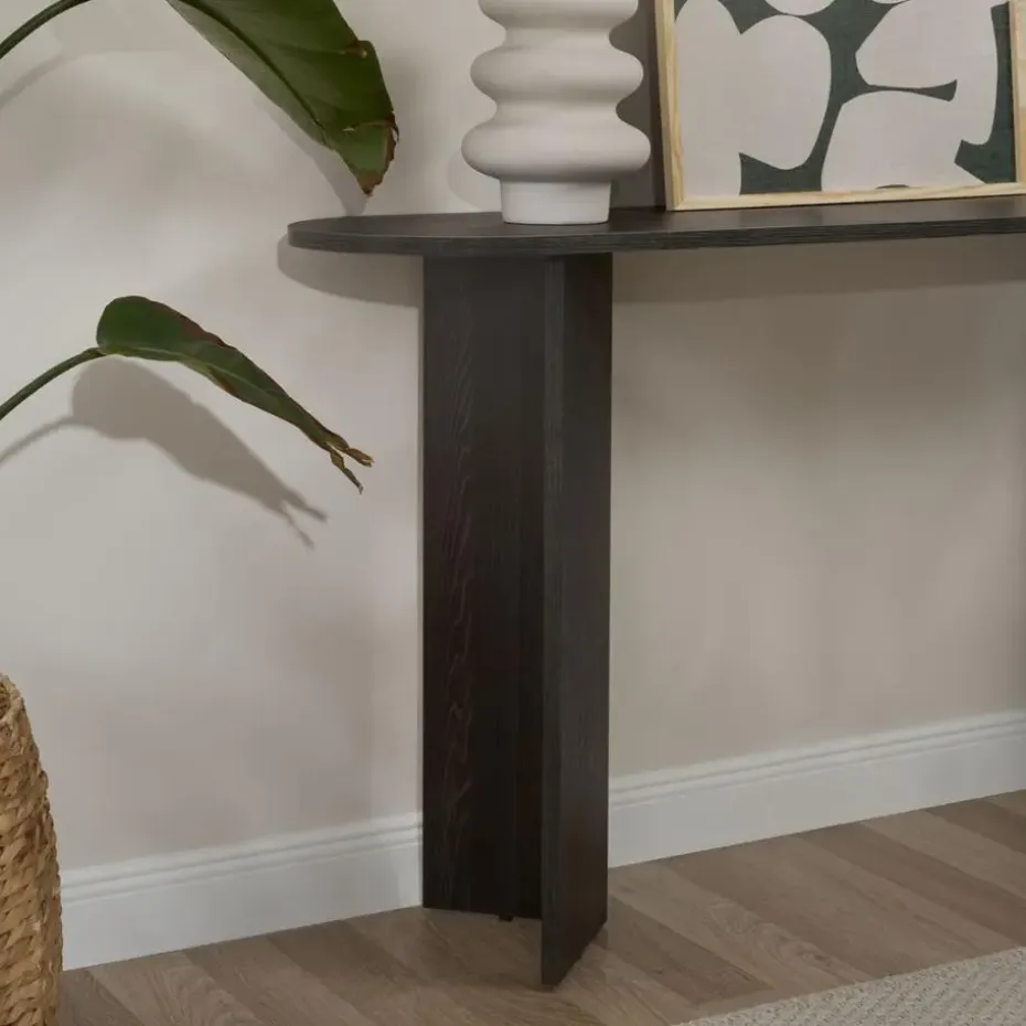 CALICOSY - Sidetable SIRA - Zwart hout - 75x150x35 cm