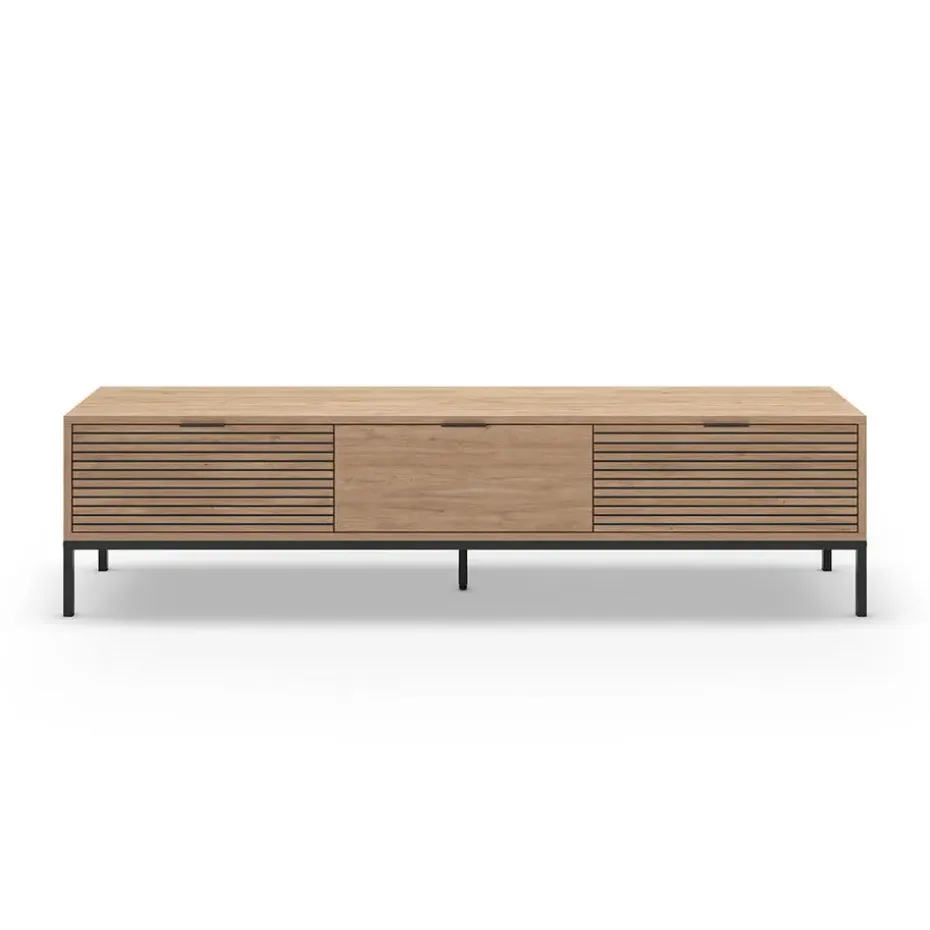 CALICOSY - TV-Meubel ARIEL - Licht hout - 55x180x40 cm