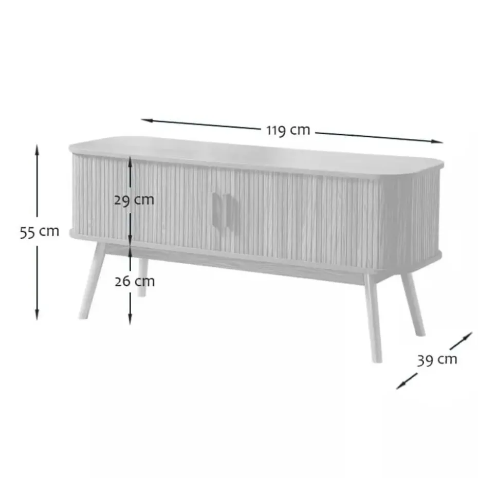 CALICOSY - TV-Meubel ERNEST - Licht hout - 55x119x39 cm