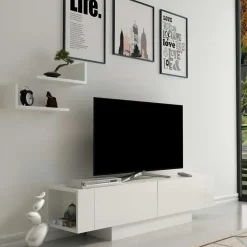 CALICOSY - TV-Meubel MATERA - Wit - 41,6x150x31,5 cm