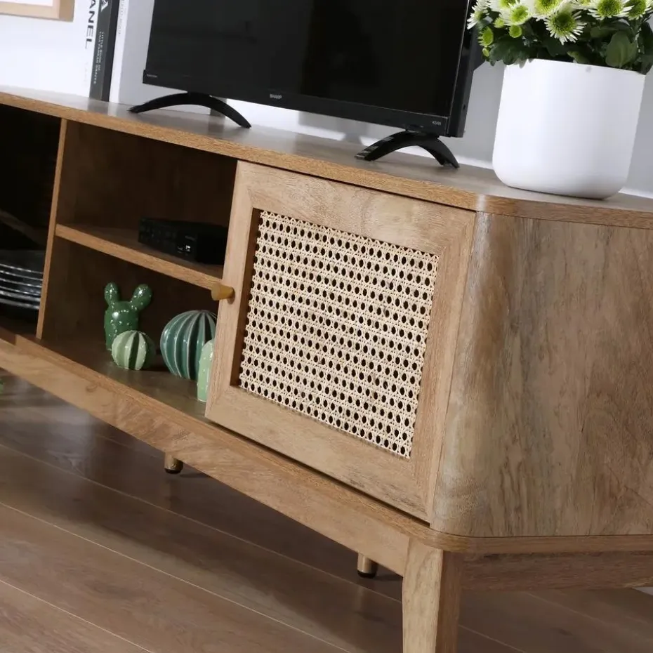 CALICOSY - TV-Meubel PALMO - Licht hout - 49x140x39 cm