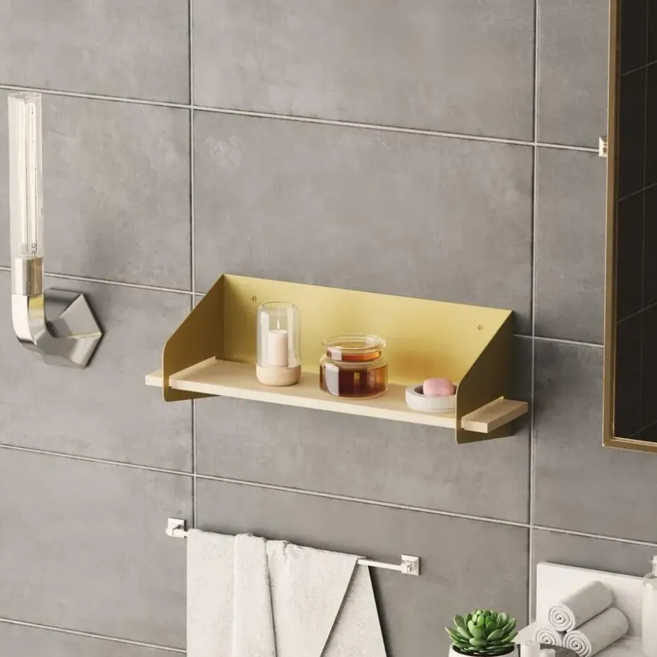 CALICOSY - Wandrek WREN - Goud/Hout - 20x60x19 cm