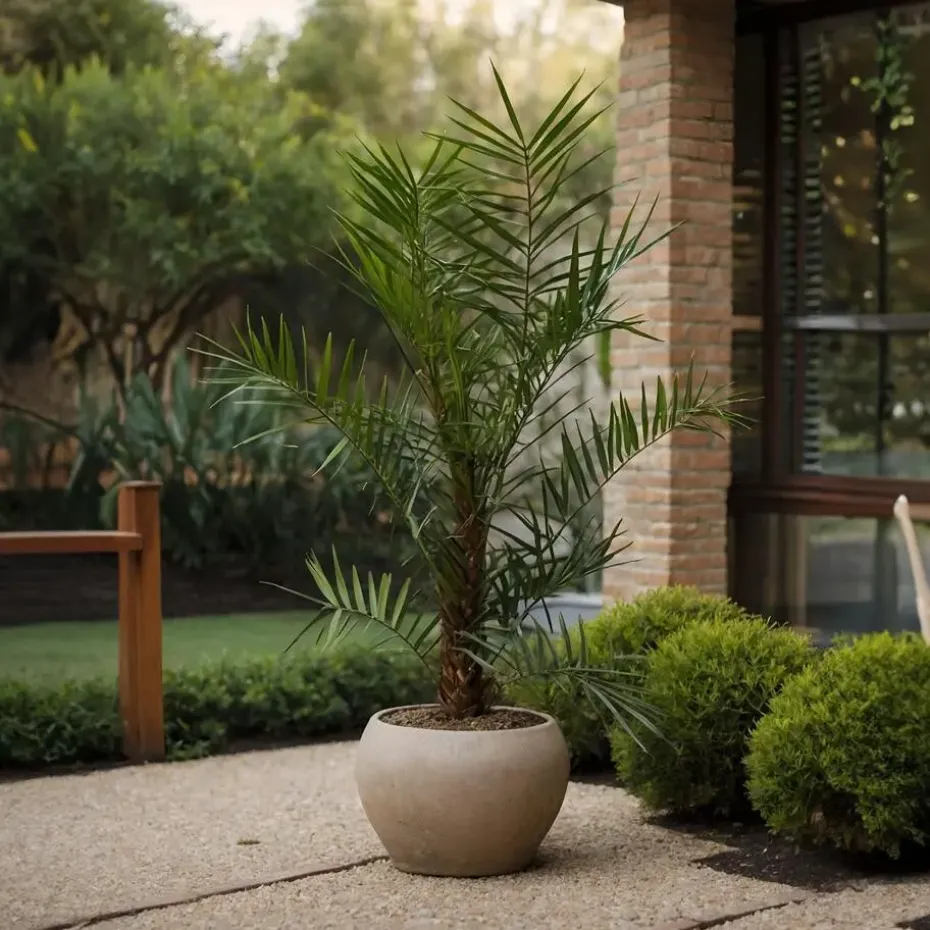 Canarische Dadelpalm - Set van 2 - Phoenix canariensis - Hoogte 80-100cm - ⌀19cm