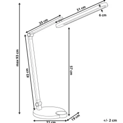 CAROY - Bureaulamp LED - Grijs - Synthetisch materiaal