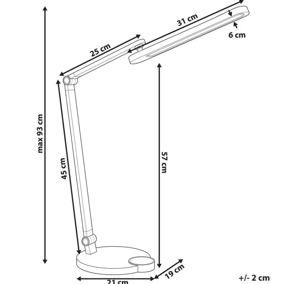 CAROY - Bureaulamp LED - Grijs - Synthetisch materiaal