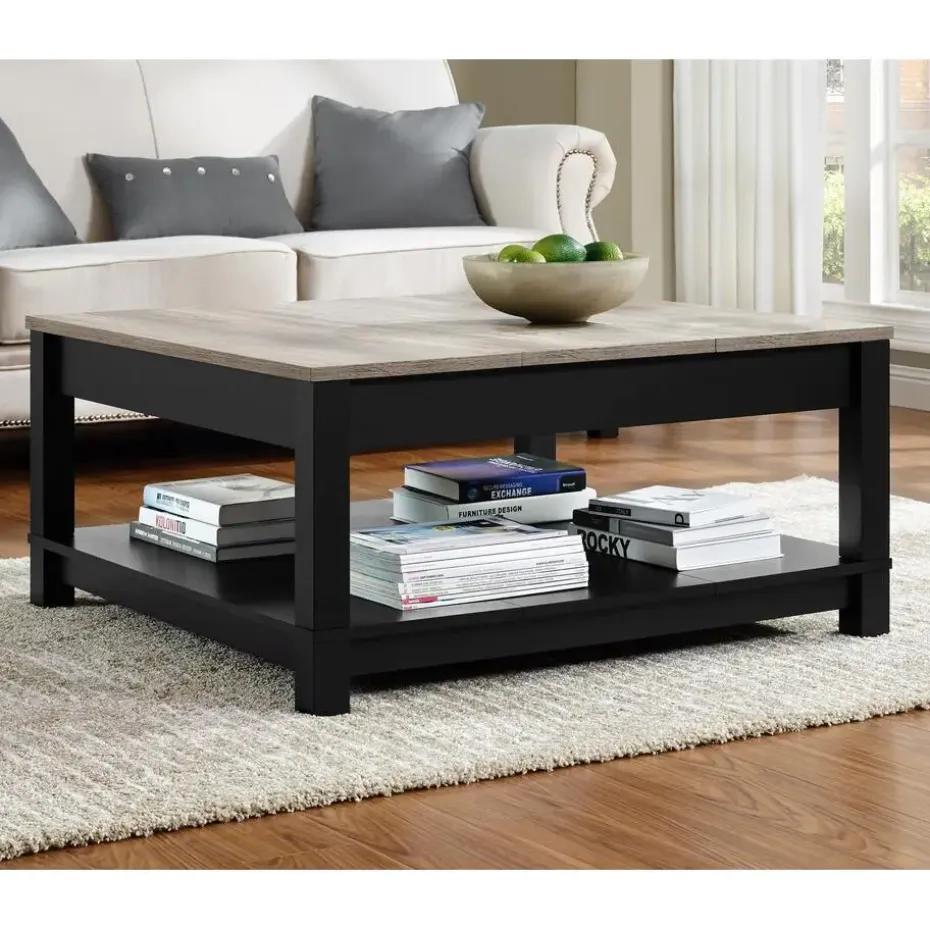 Carver - Salontafel met 1 plank in zwarte houtlook