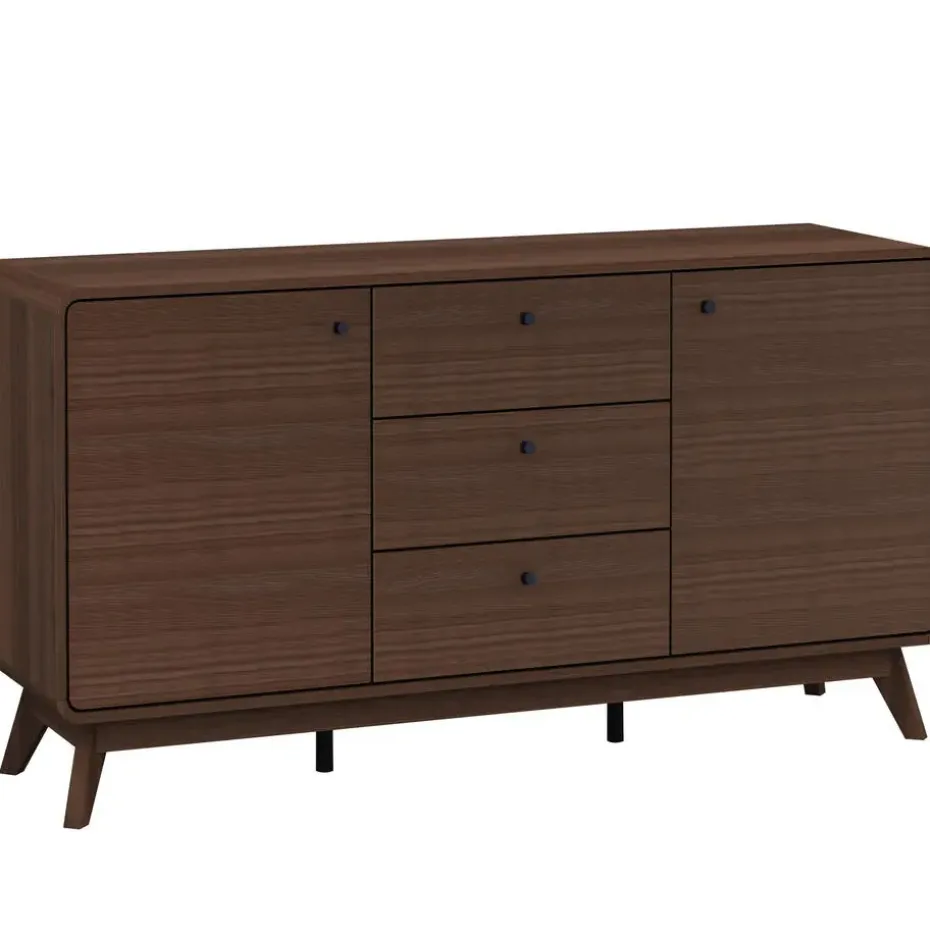 Cassie - Dressoir met 3 laden en 2 deuren walnut-look