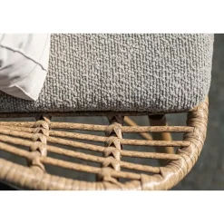 Castello lounge fauteuil - light teak look - natural rotan-merino sand
