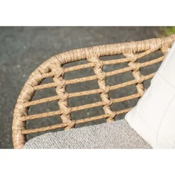 Castello lounge fauteuil - light teak look - natural rotan-merino sand