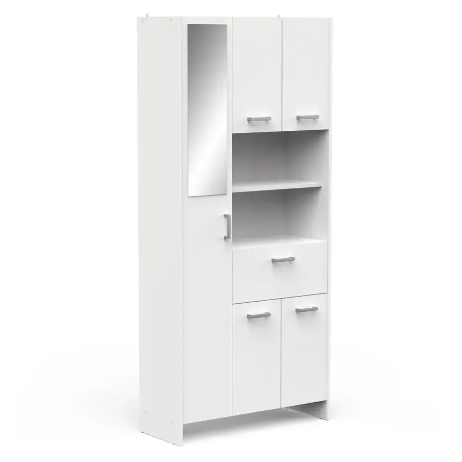 CBA Badkamerkast Coralie - 83,4 x 32,8 x 184,9 cm - Wit