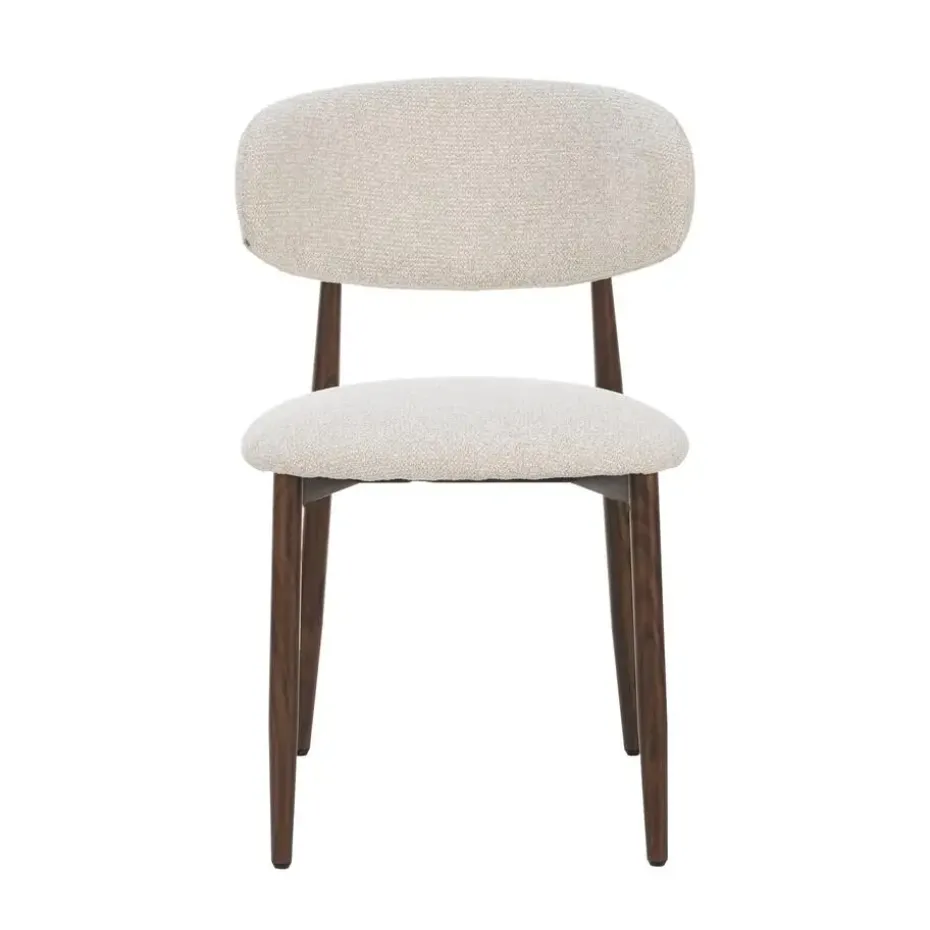 Celia Eetkamerstoelen Set van 4 Beige Walnoot