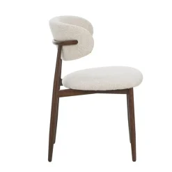 Celia Eetkamerstoelen Set van 4 Beige Walnoot