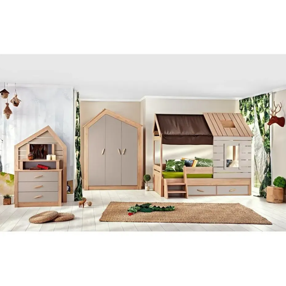 Cento 2-deurs kledingkast huisje kinderkamer