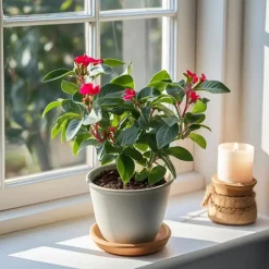 Christusdoorn - Set van 2 - Euphorbia 'Milii' - Hoogte 25-35cm - ⌀13cm