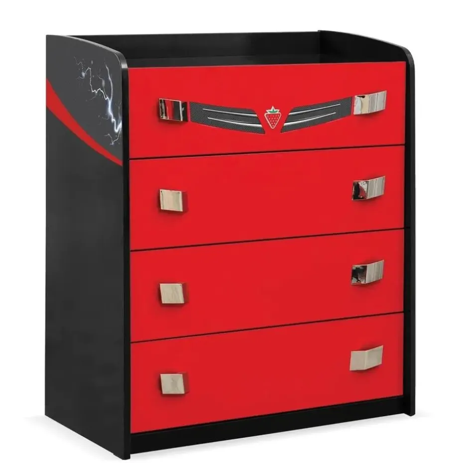 Cilek - Champion Racer - Commode - Kinderladekast - Auto - 42x74x87 cm - Rood